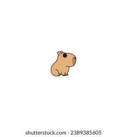 cute vector capybara with sunglasses cartoon