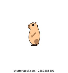 cute vector capybara with sunglasses cheerful