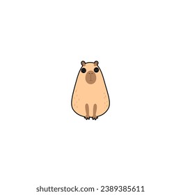 cute vector capybara with sunglasses cheerful