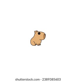 cute vector capybara with sunglasses doodle