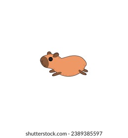 cute vector capybara with sunglasses graphic