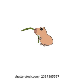 cute vector capybara with sunglasses illustration