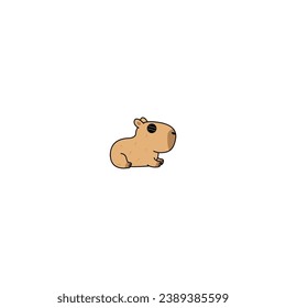 cute vector capybara with sunglasses pet