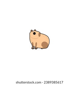 cute vector capybara with sunglasses rodent