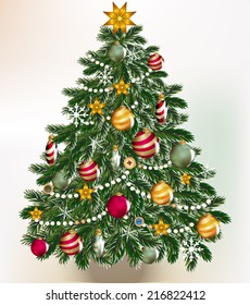 Cute vector card with Christmas tree for design