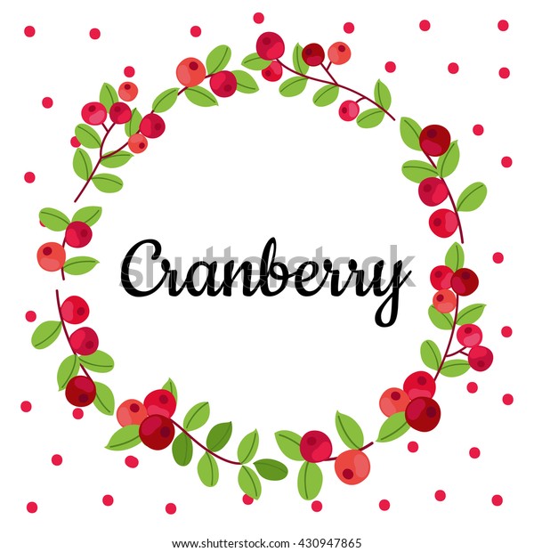 Cute Vector Card Cranberry Wreath Stock Vector (Royalty Free) 430947865