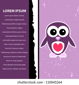 Cute vector card with penguin