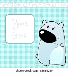 cute vector card with polar bear and place for your text