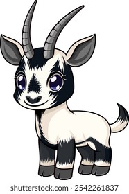 Etiqueta engomada árabe del oryx de la historieta del Vector lindo	