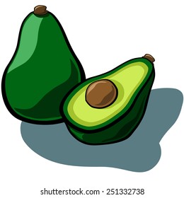 Cute vector cartoon Avocado