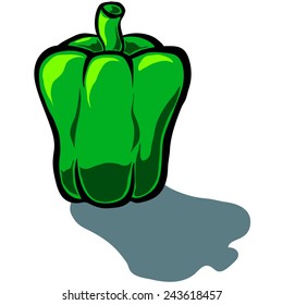 Cute vector cartoon capsicum Bell Pepper