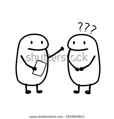 cute vector cartoon character illustration abstract black line suitable for stickers, covers, memes
