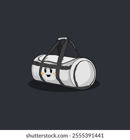 cute vector cartoon enthusiastic white cylinder sports bag