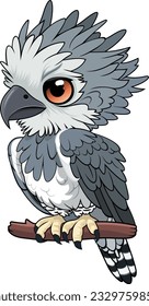 Cute Vector cartoon harpy eagle sticker