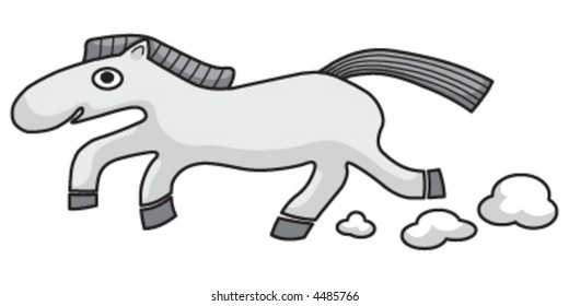 A cute vector cartoon of horse.