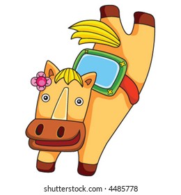 A cute vector cartoon of horse.