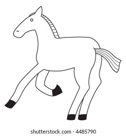 A cute vector cartoon of horse.