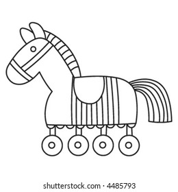 A cute vector cartoon of horse.