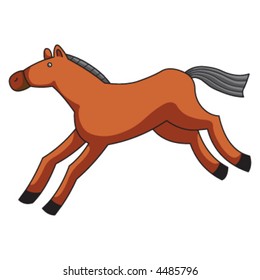 A cute vector cartoon of horse.