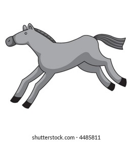 A cute vector cartoon of horse.