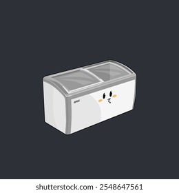 cute vector cartoon ice cream or nugget freezer