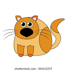 Cute vector cartoon illustration of cat