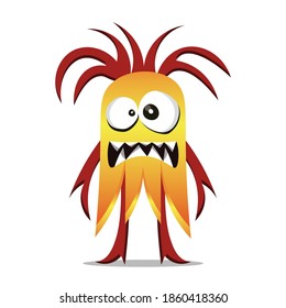cute vector cartoon monsters isolated. Design for print, decoration, t-shirt, illustration, or sticker mascot kawaii