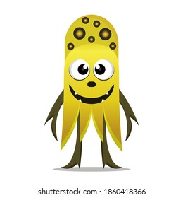 cute vector cartoon monsters isolated. Design for print, decoration, t-shirt, illustration, or sticker mascot kawaii