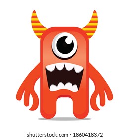 cute vector cartoon monsters isolated. Design for print, decoration, t-shirt, illustration, or sticker mascot kawaii