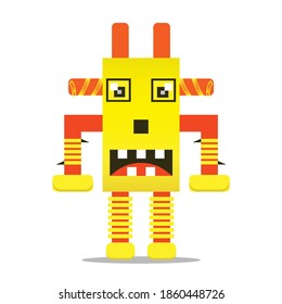 cute vector cartoon monsters isolated. Design for print, decoration, t-shirt, illustration, or sticker mascot kawaii