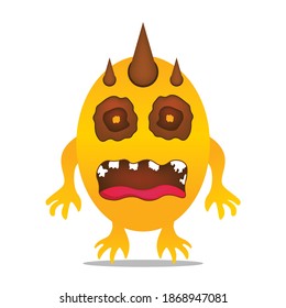 cute vector cartoon monsters isolated. Design for print, decoration, t-shirt, illustration, or sticker mascot kawaii