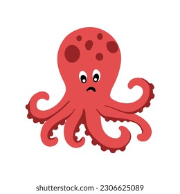 Cute vector cartoon octopus illustration