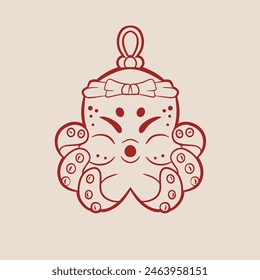 Cute vector cartoon octopus illustration
