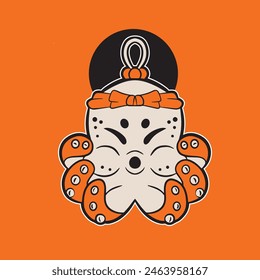 Vector lindo ilustración de pulpo de dibujos animados