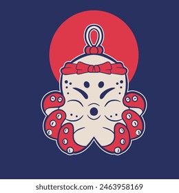 Vector lindo ilustración de pulpo de dibujos animados