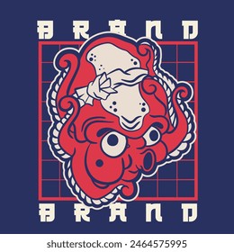Nette Vektorgrafik Cartoon Oktopus Illustration