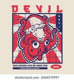 Nette Vektorgrafik Cartoon Oktopus Illustration