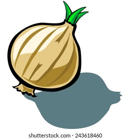 Cute vector cartoon onion