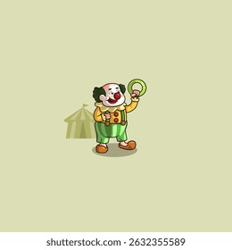 cute vector cartoon short adorable clown ready to entertain