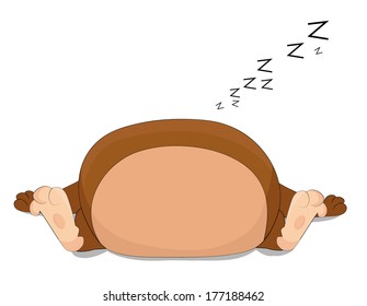 Cute Vector Cartoon Sleeping Hamster