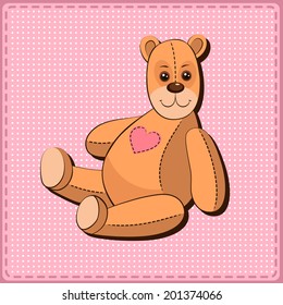 Cute vector cartoon teddy bear