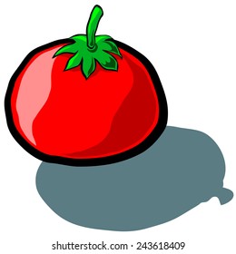 Cute vector cartoon tomato