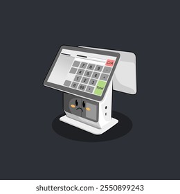 cute vector cartoon cute white cashier ordering machine