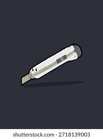Dibujos animados de Vector lindo de cortador blanco cortando objetos