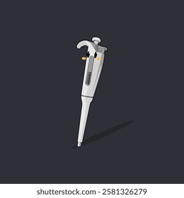 cute vector cartoon White Digital Pipette or micropipette tool from laboratory