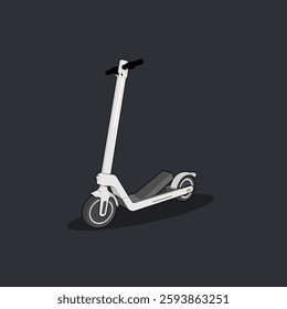 cute vector cartoon white electric scooter with a sophisticated and modern model