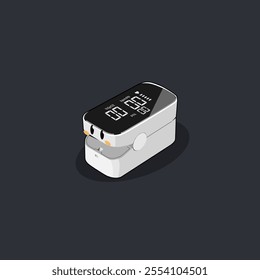 cute vector cartoon cute White oximeter for measuring oxygen levels in the blood