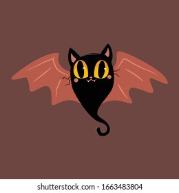 cute vector cat character with halloween theme