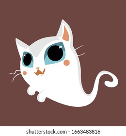 cute vector cat character with halloween theme