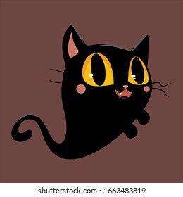 cute vector cat character with halloween theme